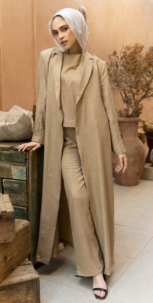 Sand Paige wide leg suit