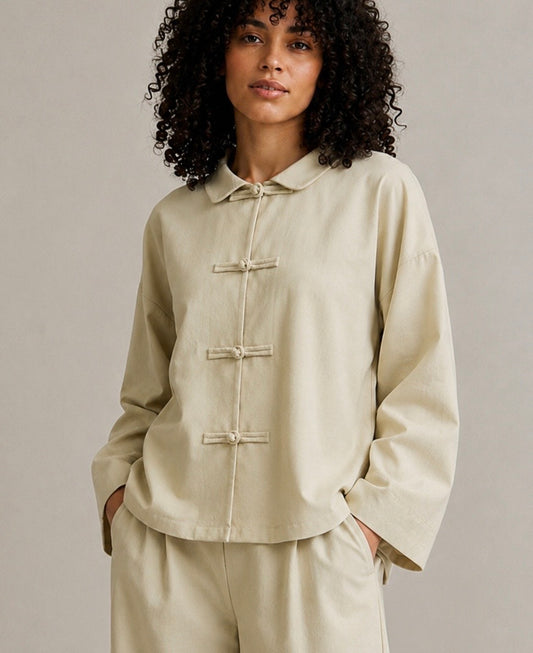 Chinese cotton linen blouse