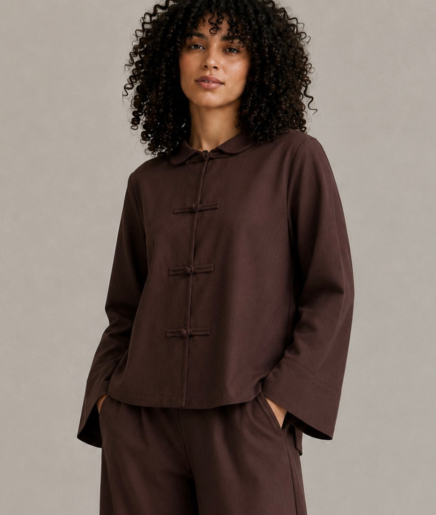 Chinese cotton linen blouse