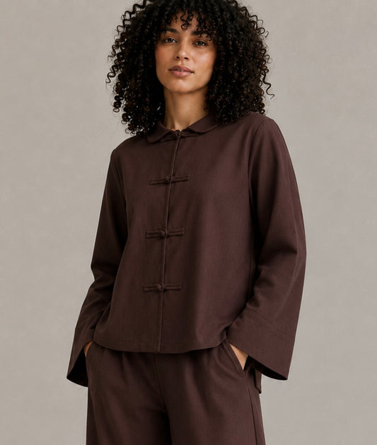 Chinese cotton linen blouse
