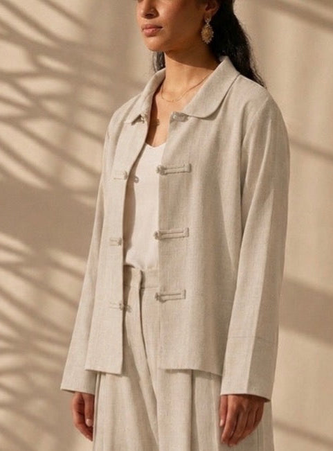 Chinese cotton linen blouse